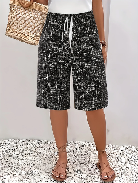 

Women Abstract Fifth Pants Pants Casual Summer Trousers, Black, Pants