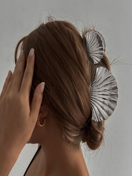 

Real Gold Electroplated Headdress Large Shell Hairpin Niche Design Alloy Clip High-end Clip, Color4, Women Hair Accessories
