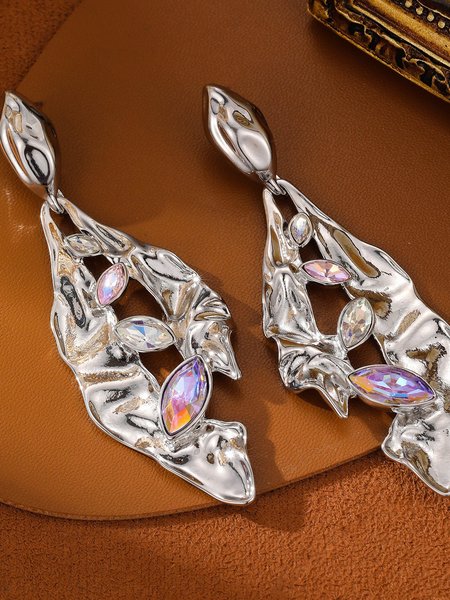 

Elegant Plain Dangle, Silver, Earrings