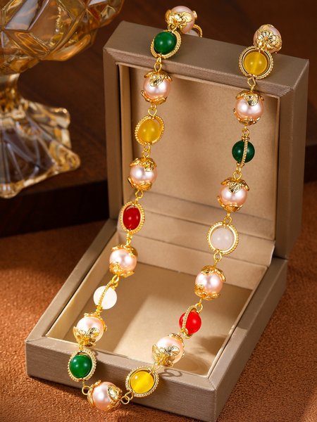 

Color Block Statement Necklaces, Golden, Necklaces