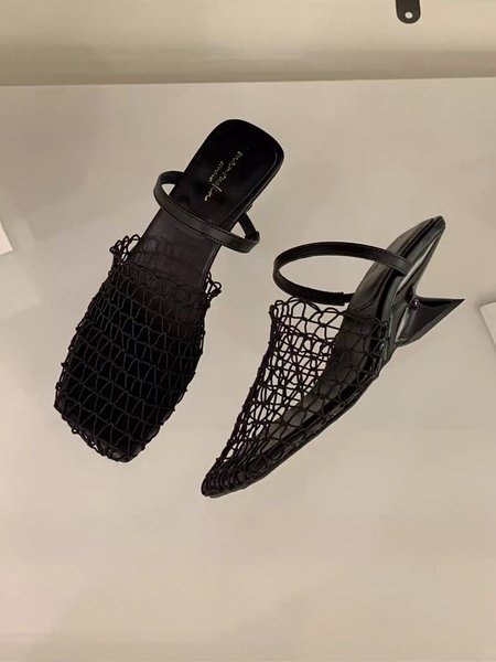 

Plain Casual Summer Wedge Sandal, Black, Heels