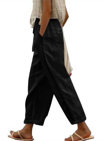 

Women Plain Ankle Pants Pants Casual Spring/Fall Trousers, Black, Pants