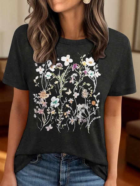 

Vintage Animal Crew Neck Short Sleeve T-shirt, Black, T-shirts