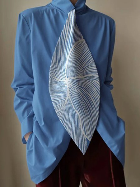 Urban Printing Tie Stand Collar Shirt