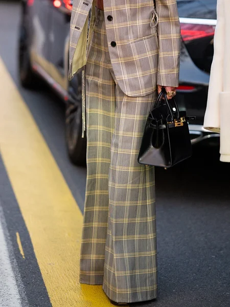 

Urban Plaid Printing Fashion Straight Pants, As picture, Pants