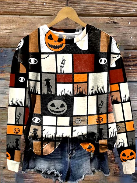 

Casual Crew Neck Text Letters Sweatshirt, Brown, Hoodies & Sweatshirts