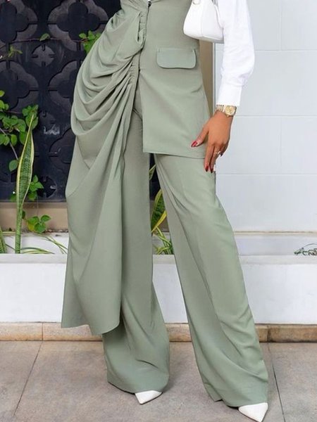 

Urban Plain Wide Leg Fashion Pants, As picture, Pants