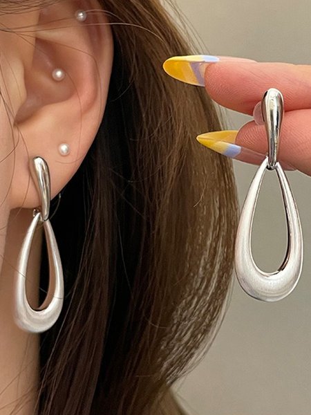 

Urban Geometric Dangle, Silver, Earrings
