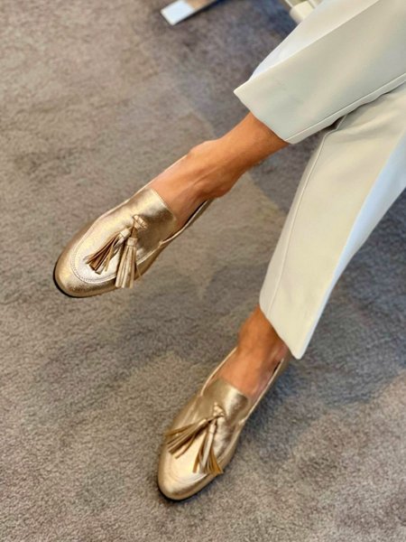 

Plain All Season Loafers, Golden, Loafers