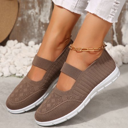 

Vintage Plain Slip On Flat Heel Slip On, Brown, Women shoes
