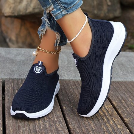 

Casual Plain Slip On Low Heel Slip On, Navyblue, Women shoes