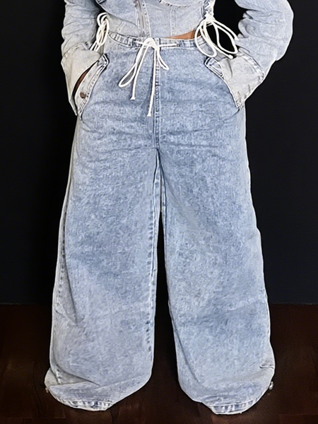 

Plain Casual Long Denim Jeans, Denim blue, Jeans