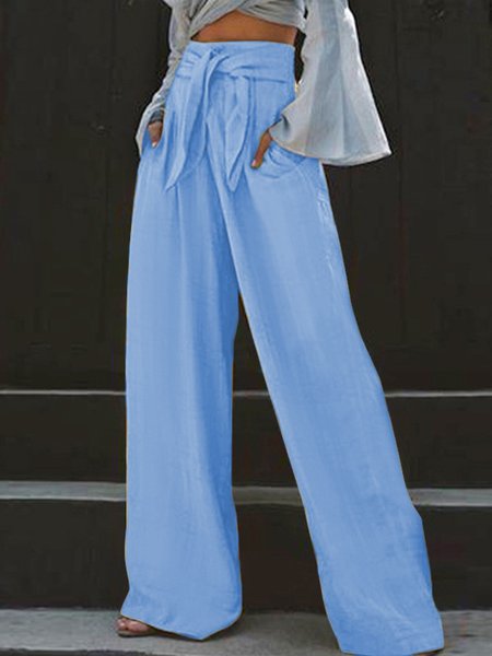 

Urban Plain Wide Leg Pants, Sky blue, Pants