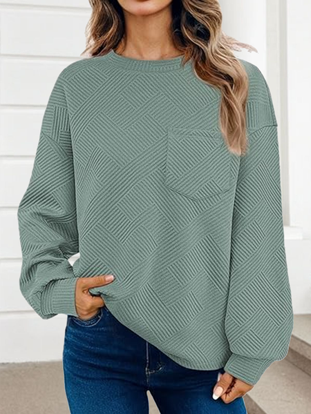 

Casual Spring/Fall Loose Comfy Sweatshirt, Lightgreen, Hoodies & Sweatshirts