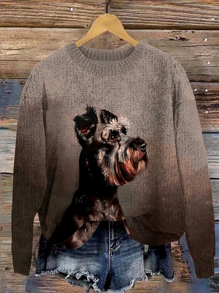 

Women Wool/Knitting Animal Long Sleeve Comfy Casual Sweater, Brown, Hoodies & Sweatshirts