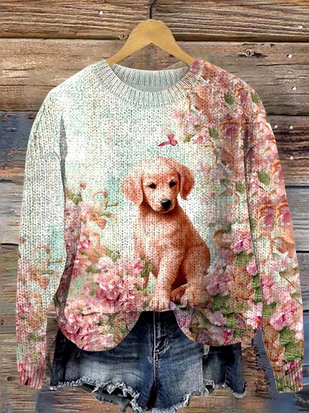 

Women Wool/Knitting Animal Long Sleeve Comfy Casual Sweater, Lightgreen, Hoodies & Sweatshirts