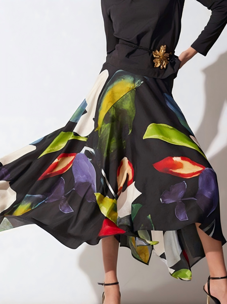 

Urban Abstract Maxi Skirt, Black, Skirts