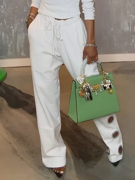 Casual Plain Straight Pants
