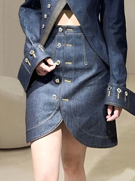 

Urban Plain Mini Denim Skirt, Denim blue, Denim Skirts