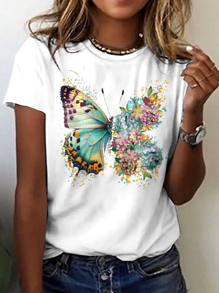 

Vintage Animal Crew Neck Short Sleeve T-shirt, White, T-shirts