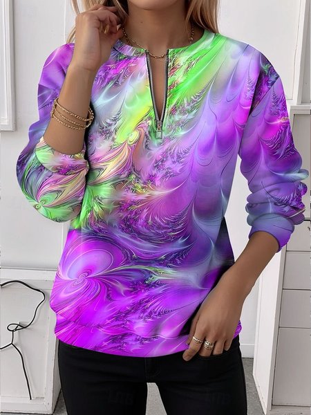 

Casual Crew Neck Ombre Sweatshirt, Purple, Hoodies & Sweatshirts