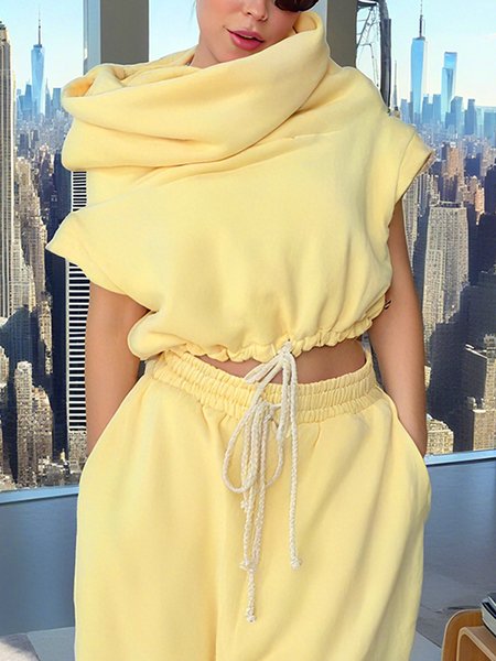 

Casual Plain Hoodie Raglan Sleeve Hoodie, Yellow, Hoodies and Sweatshirts