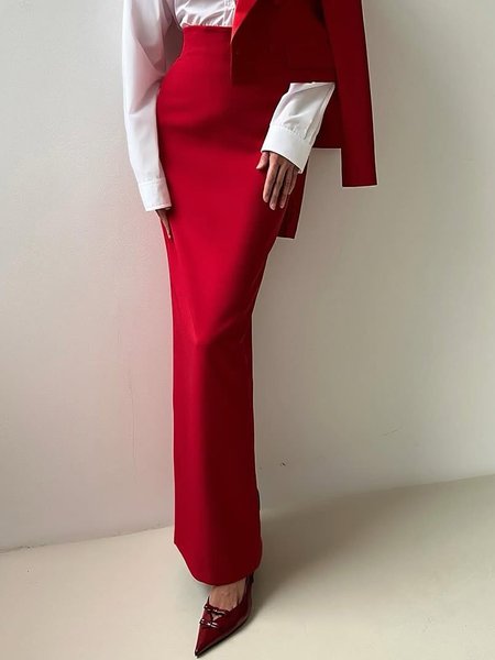 

Urban Plain Maxi Pencil Skirt, Red, Skirts