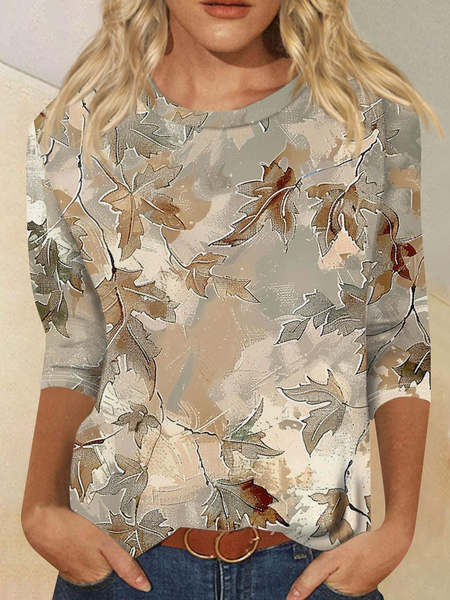 

Vintage Crew Neck Plants Sweatshirt, As picture, T-shirts