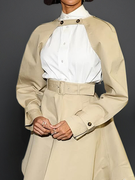 Casual Plain Crew Neck Two-Piece Set