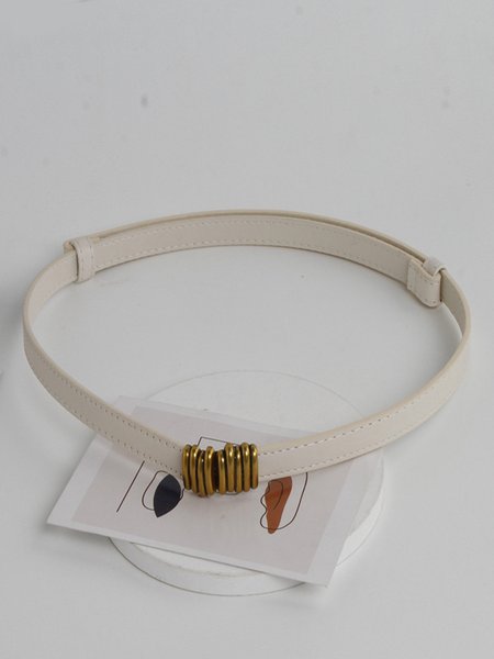 

Adjustable Waist Belt For Sweater Dress And Down Jacket With Buckle Hooks, Small Decorative Belt, Off white, Belts