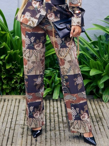 

Urban Printing Fashion Straight Pants, As picture, Pants