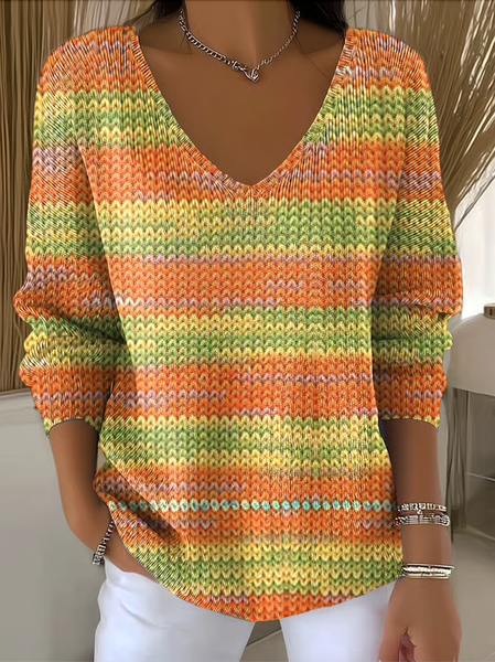 

Women Cotton Floral Long Sleeve Comfy Casual Sweater, Orange, Sweaters