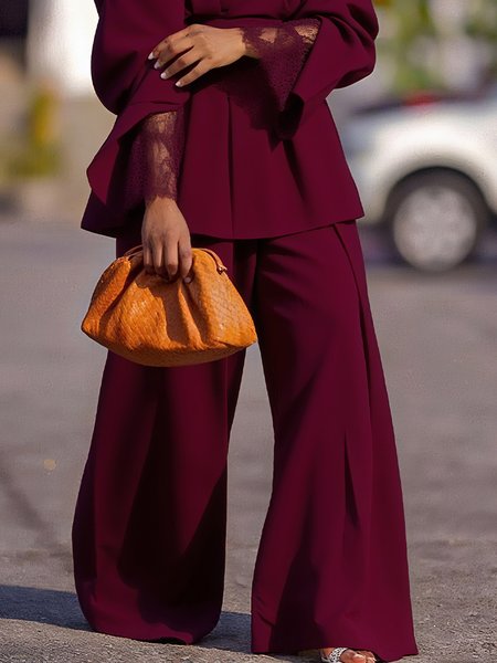 Urban Plain Wide Leg Pants