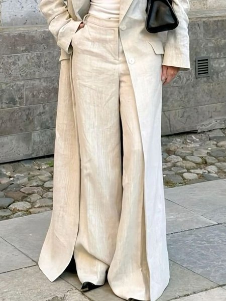 

Urban Plain Wide Leg Pants, As picture, Pants