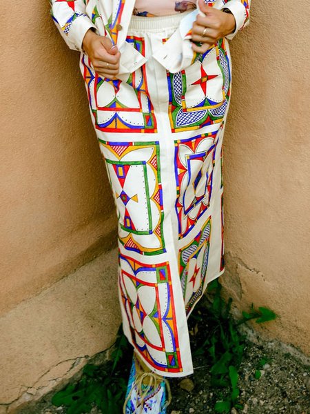 

Urban Printing Random Print Maxi Skirt, White, Skirts