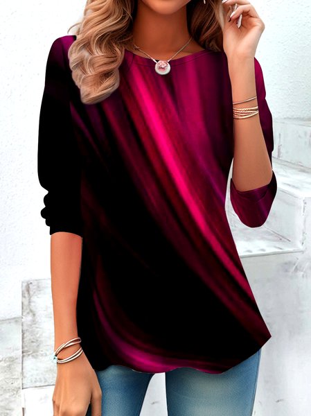 

Vintage Plaid Crew Neck Long Sleeve T-shirt, Black, T-shirts