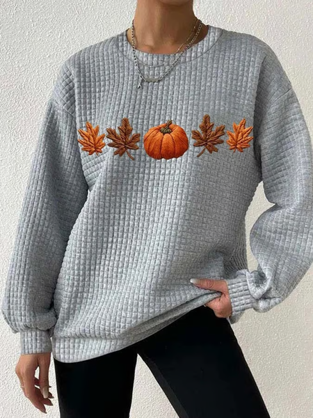 

Casual Crew Neck Halloween Sweatshirt, Gray, Hoodies & Sweatshirts