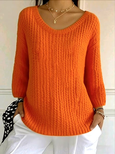 

Casual Regular Fit Sweater, Orange, Sweaters & Cardigans