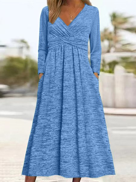 

Cotton Casual Regular Fit Dress With No, Sky blue, Maxi Dresses