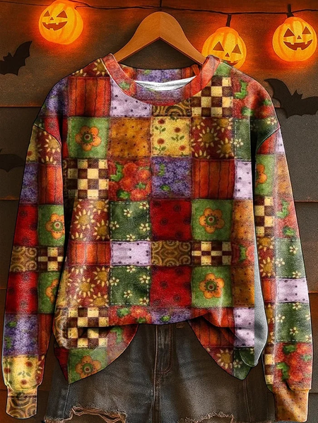 

Women Halloween Crew Neck Printing Casual Spring/Fall Long Sleeve Sweatshirt, As picture, Sweatshirts & Hoodies