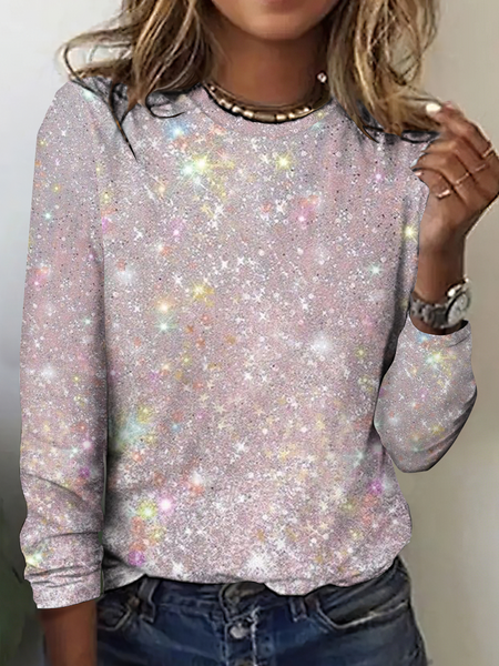 

Vintage Psychedelic Art Crew Neck Long Sleeve T-shirt, As picture, T-shirts