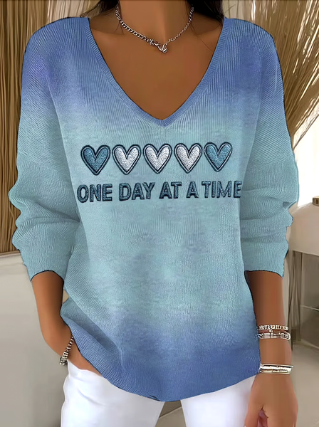 

Women Cotton Floral Long Sleeve Comfy Casual Sweater, Purple, Sweaters