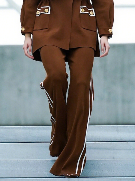 

Urban Color Block Straight Pants, Brown, Pants