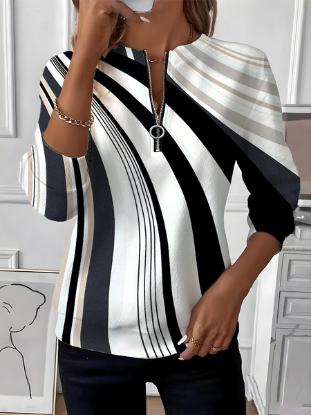 

Vintage Crew Neck Striped Sweatshirt, Black, Hoodies & Sweatshirts