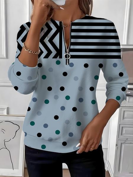 

Vintage Crew Neck Striped Sweatshirt, Blue, Hoodies & Sweatshirts