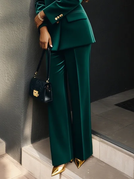 

Urban Plain Straight Pants, Green, Pants