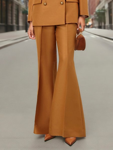 

Urban Plain Flare Pants, Brown, Pants