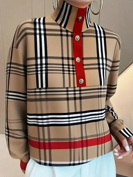 

Urban Striped Turtleneck Raglan Sleeve Sweatshirt, Khaki, Hoodies and Sweatshirts