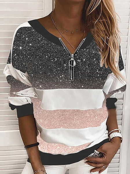 

Women Abstract Crew Neck Printing Casual Spring/Fall Long Sleeve Sweatshirt, As picture, Sweatshirts & Hoodies