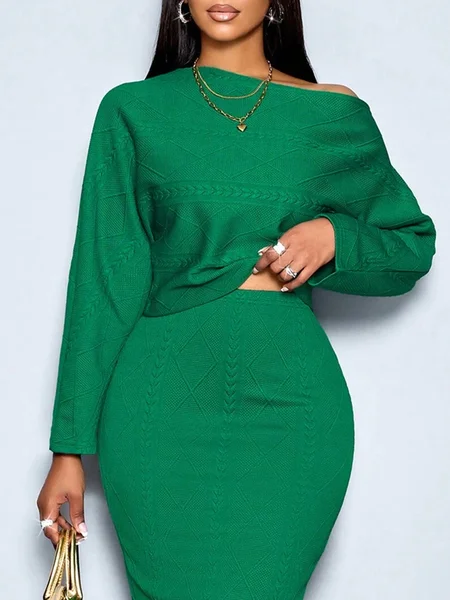 

Urban Plain Cold Shoulder Raglan Sleeve Sweater, Green, Pullovers